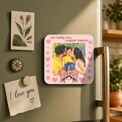 Family Photo Personalized Musical Fridge Magnet  Playable Music Feature | Rechargeable with On/Off Button Gift for Mom Dad & Family Member
